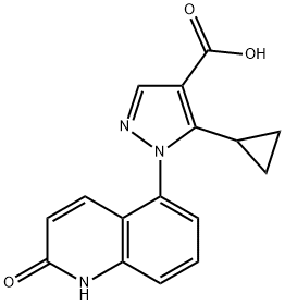 5-Cyclopropyl-1-(1,2-dihydro-2-oxo-5-quinolinyl)-1H-pyrazole-4-carboxylic Acid Structure