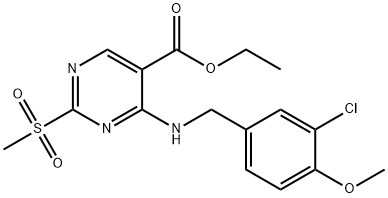 ethyl 4-(3-chloro-4-MethoxybenzylaMino)-2- (Methylsulfonyl) pyriMidine-5-carboxylate Struktur