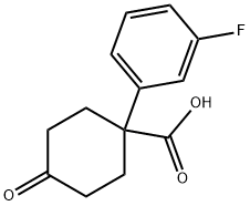 1-(3-Fluorophenyl)-4-oxocyclohexanecarboxylic acid Structure