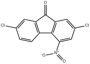 2,7-二氯-4-硝基-9H-芴-9-酮 结构式