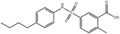 5-(N-(4-butylphenyl)sulfaMoyl)-2-Methylbenzoic acid 化学構造式