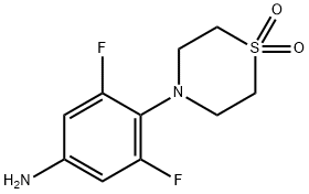 4-(4-氨基-2,6-二氟苯基)硫代吗啉1,1-二氧化物,383199-91-5,结构式