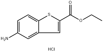 5-氨基-1-苯并噻吩-2-羧酸乙酯盐酸盐 结构式