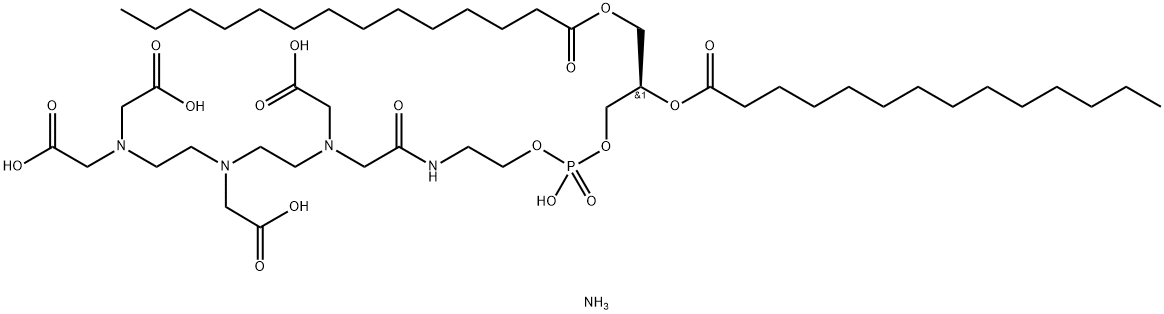 1,2-diMyristoyl-sn-glycero-3-phosphoethanolaMine-N-diethylenetriaMinepentaacetic acid (aMMoniuM salt) 化学構造式