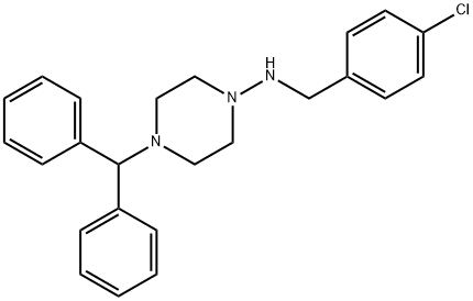 4-二苯甲基-N-(4-氯苄基)哌嗪-1-胺,3882-62-0,结构式