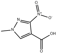 1-Methyl-3-nitro-1H-pyrazole-4-carboxylic acid 化学構造式