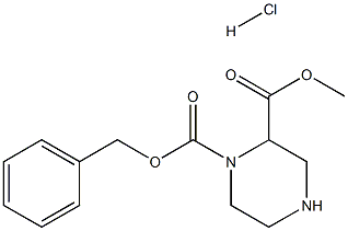 1-苄氧羰基-2-哌嗪羧酸甲酯单盐酸盐, 392332-17-1, 结构式