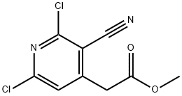 methyl 2-(2,6-dichloro-3-cyanopyridin-4-yl)acetate 化学構造式