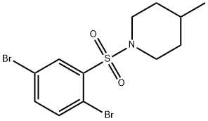 1-((2,5-二溴苯基)磺酰)-4-甲基哌啶, 398996-91-3, 结构式