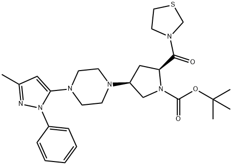 (2S,4S)-4-[4-(3-Methyl-1-phenyl-1H-pyrazol-5-yl)-1-piperazinyl]-2-(3-thiazolidinylcarbonyl)-1-pyrrolidinecarboxylic acid tert-butyl ester