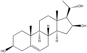 (16S,20S)-5-Pregnen-3beta,16,20-triol Struktur