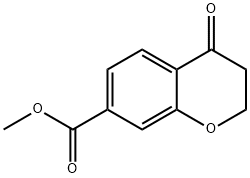 4-オキソクロマン-7-カルボン酸メチル 化学構造式