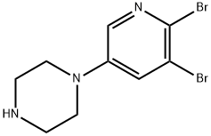 1-(5,6-DibroMopyridin-3-yl)piperazine 化学構造式