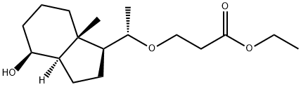 Propanoic acid, 3-[(1S)-1-[(1S,3aR,4S,7aS)-octahydro-4-hydroxy-7a-Methyl-1H-inden-1-yl]ethoxy]-, ethyl ester Structure