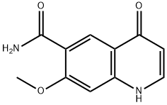 4-ヒドロキシ-7-メトキシキノリン-6-カルボアミド 化学構造式