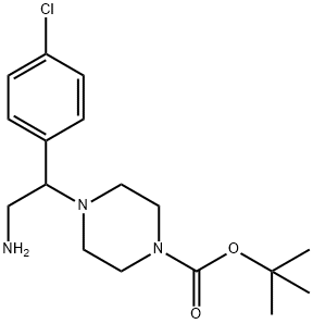 1-BOC-4-(2-氨基-1-(4-氯-苯基)乙基)-哌嗪,444892-51-7,结构式