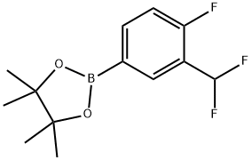 2-(3-(二氟甲基)-4-氟苯基)-4,4,5,5-四甲基-1,3,2-二噁硼戊环,445303-65-1,结构式