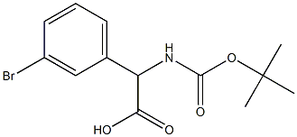 (3-ブロモフェニル)[(TERT-ブチルトキシカルボニル)アミノ]酢酸 化学構造式