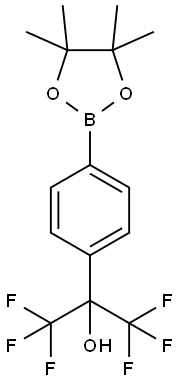 1,1,1,3,3,3-六氟-2-(4-(4,4,5,5-四甲基-1,3,2-二氧硼杂环戊烷-2-基)苯基)丙-2-醇 结构式