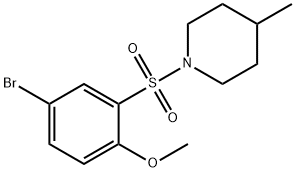 1-((5-溴-2-甲氧苯基)磺酰)-4-甲基哌啶,459176-98-8,结构式