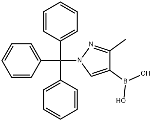 3-Methyl-1-trityl-1H-pyrazol-4-ylboronic acid, 474706-57-5, 结构式