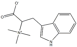 N,N,N-トリメチル-1-カルボキシラト-2-(1H-インドール-3-イル)エタンアミニウム 化学構造式