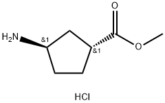 3-アミノシクロペンタンカルボン酸(1R,3R)-メチル塩酸塩 化学構造式