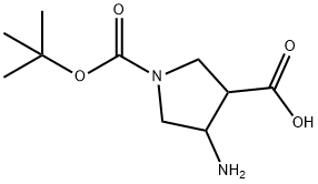 4-氨基-1-(叔丁氧基羰基)吡咯烷-3-羧酸 结构式