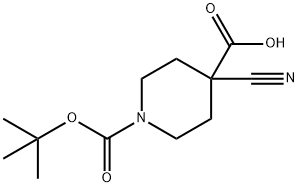 1-BOC-4-氰基呱啶-4-甲酸, 495415-34-4, 结构式
