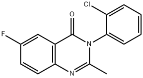 3-(2-氯苯基)-6-氟-2-甲基喹唑啉-4(3H)-酮 结构式