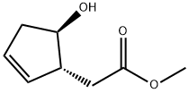 (-)-trans-2-MethoxycarbonylMethylcyclopent-3-en-1-ol Struktur
