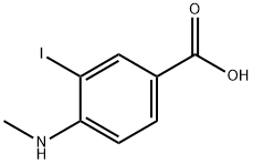 3-碘-4-(甲基氨基)苯甲酸 结构式