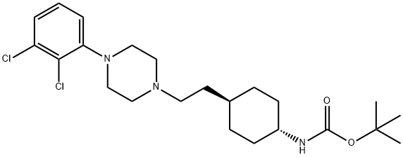 反式-N-叔丁氧基羰基-4-[2-[4-(2,3-二氯苯基)哌嗪-1-基]乙基]环己胺 结构式