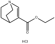 1-Azabicyclo[2.2.2]oct-2-ene-3-carboxylic acid ethyl ester hydrochloride Struktur