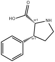 (2S,3S)-3-phenylpyrrolidine-2-carboxylic acid 化学構造式