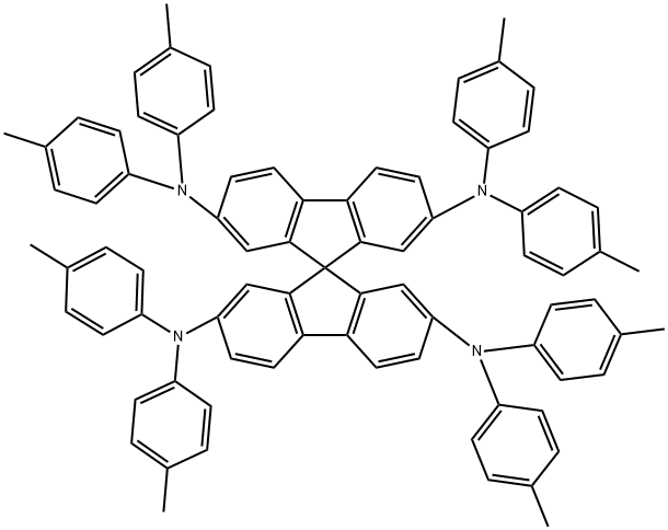 2,2',7,7'-テトラキス(ジ-p-トリルアミノ)-9,9'-スピロビ[フルオレン] 化学構造式