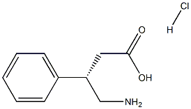(S)-4-アミノ-3-フェニルブタン酸塩酸塩 化学構造式