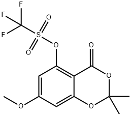 TrifluoroMethanesulfonic Acid 7-Methoxy-2,2-diMethyl-4-oxo-4H-1,3-benzodioxin-5-yl Ester Struktur