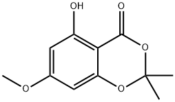 5-Hydroxy-7-Methoxy-2,2-diMethyl-4H-1,3-benzodioxin-4-one Struktur