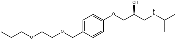 (2S)-1-[异丙基氨基]-3-[4-[(2-丙氧基乙氧基)甲基]苯氧基]-2-丙醇, 539823-42-2, 结构式