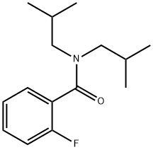 2-フルオロ-N,N-ジイソブチルベンズアミド 化学構造式