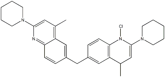 6,6-Methylenebis[4-Methyl-2-(1-piperidinyl)-quinoline trihydrochloride 化学構造式