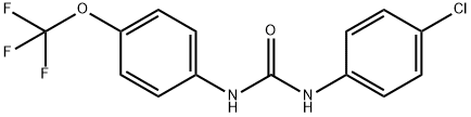 N-(4-クロロフェニル)-N'-[4-(トリフルオロメトキシ)フェニル]尿素 化学構造式
