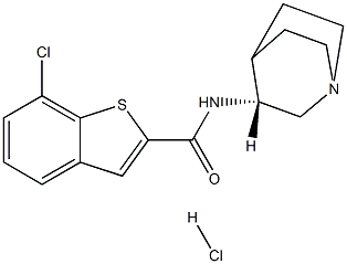 (R)-7-氯-N-(奎宁环-3-基)苯并[B]噻吩-2-甲酰胺盐酸盐 结构式