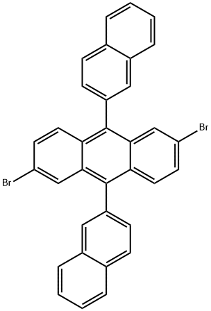 2,6-二溴-9,10-二(2-萘)蒽,561064-15-1,结构式