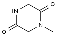 1-メチルピペラジン-2,5-ジオン 化学構造式