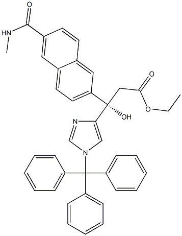 1H-IMidazole-4-propanoic acid, β-hydroxy-β-[6-[(MethylaMino)carbonyl]-2-naphthalenyl]-1-(triphenylMethyl)-, ethyl ester, (βS)- Struktur