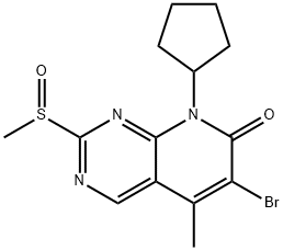 6-BroMo-8-cyclopentyl-2-Methanesulfinyl-5-Methyl-8H-pyrido[2,3-d]pyriMidin-7-one 化学構造式