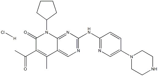 6-Acetyl-8-cyclopentyl-5-methyl-2-[[5-(1-piperazinyl)-2-pyridinyl]amino]pyrido[2,3-d]pyrimidin-7(8H)-one hydrochloride Structure