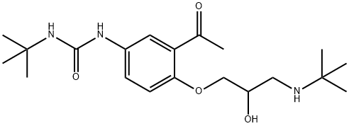 N-[3-乙酰基-4-[3-[(1,1-二甲基乙基)氨基]-2-羟基丙氧基]苯基]-N'-(1,1-二甲基乙基)脲,57471-01-9,结构式